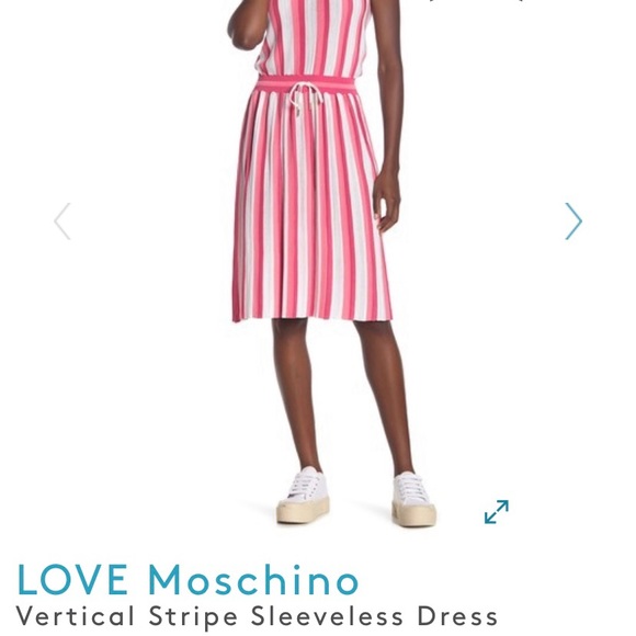 LOVE Moschino Vertical Stripe Pink Heart Dress - Picture 6 of 7
